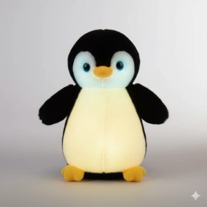Lumière douce de peluche pingouin