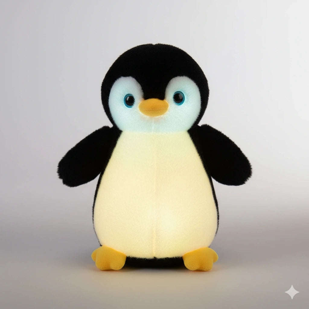 Lumière douce de peluche pingouin