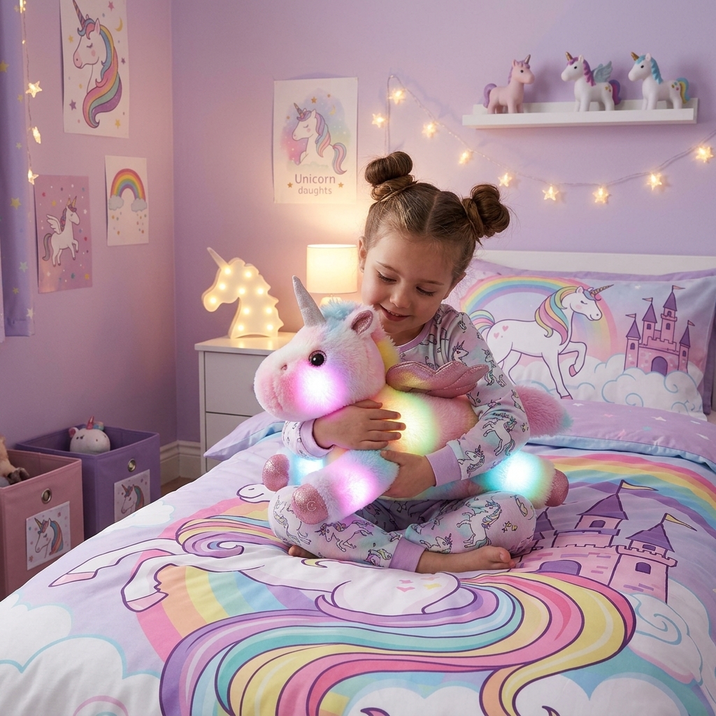 Peluche veilleuse licorne multicolore arc-en-ciel Louna - Rituel Dodo