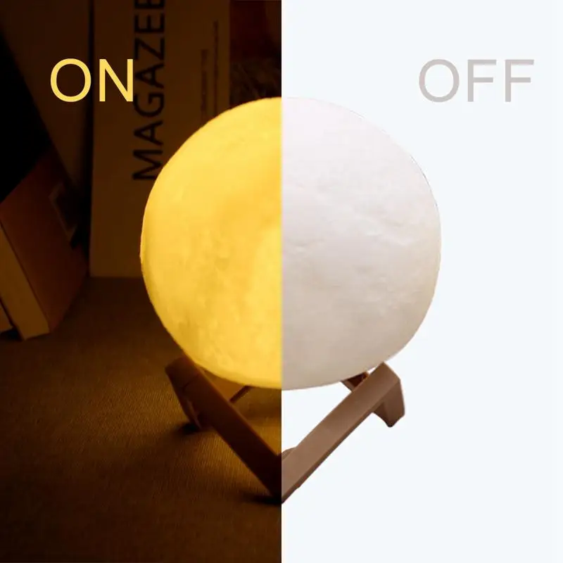 Séléné - La Veilleuse Lune 3D Enchantée sur Socle de Bois – Image 11