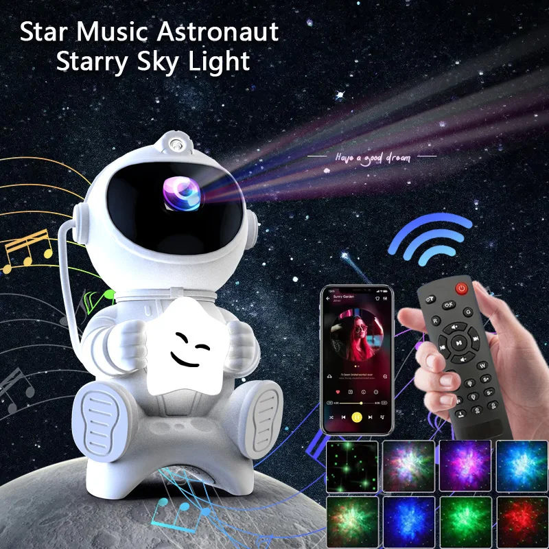 Veilleuse Projecteur Galaxie Astronaute Bluetooth - "L'Odyssée Musicale" – Image 4