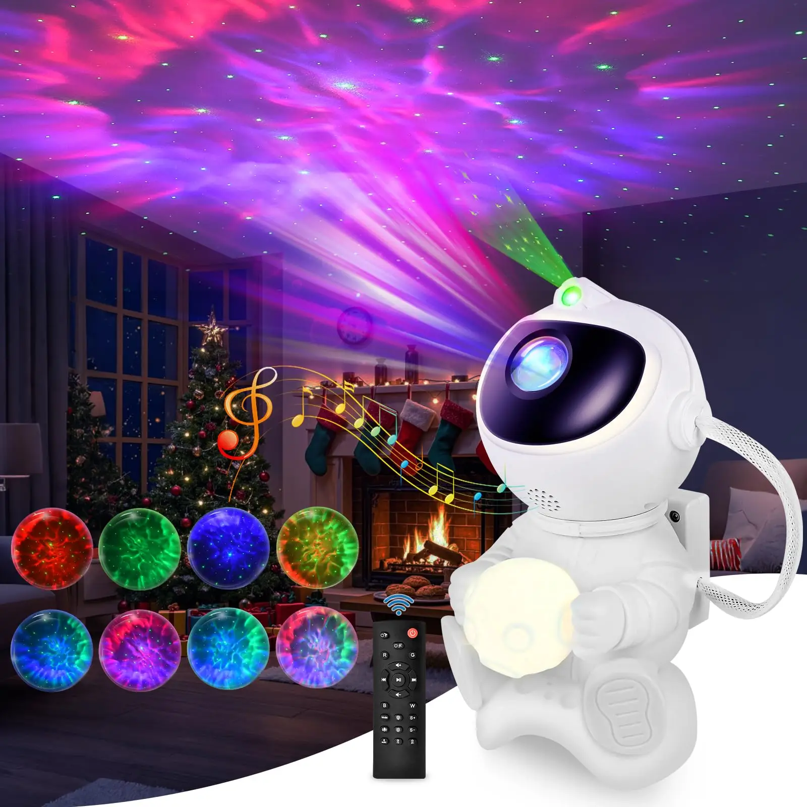 Veilleuse Projecteur Galaxie Astronaute Bluetooth - "L'Odyssée Musicale" – Image 2
