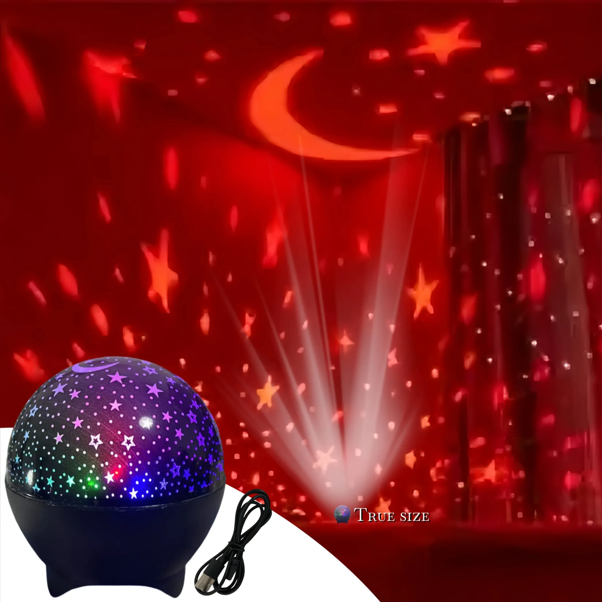 Veilleuse Projecteur Ciel Étoilé & Lune - "L'Univers au Plafond" – Image 4