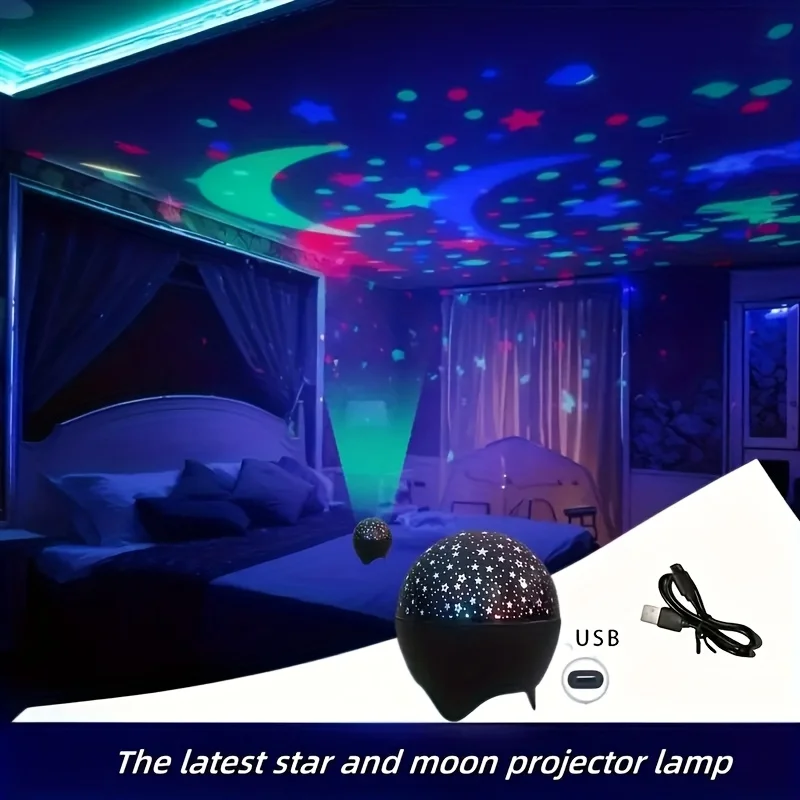 Veilleuse Projecteur Ciel Étoilé & Lune - "L'Univers au Plafond" – Image 3