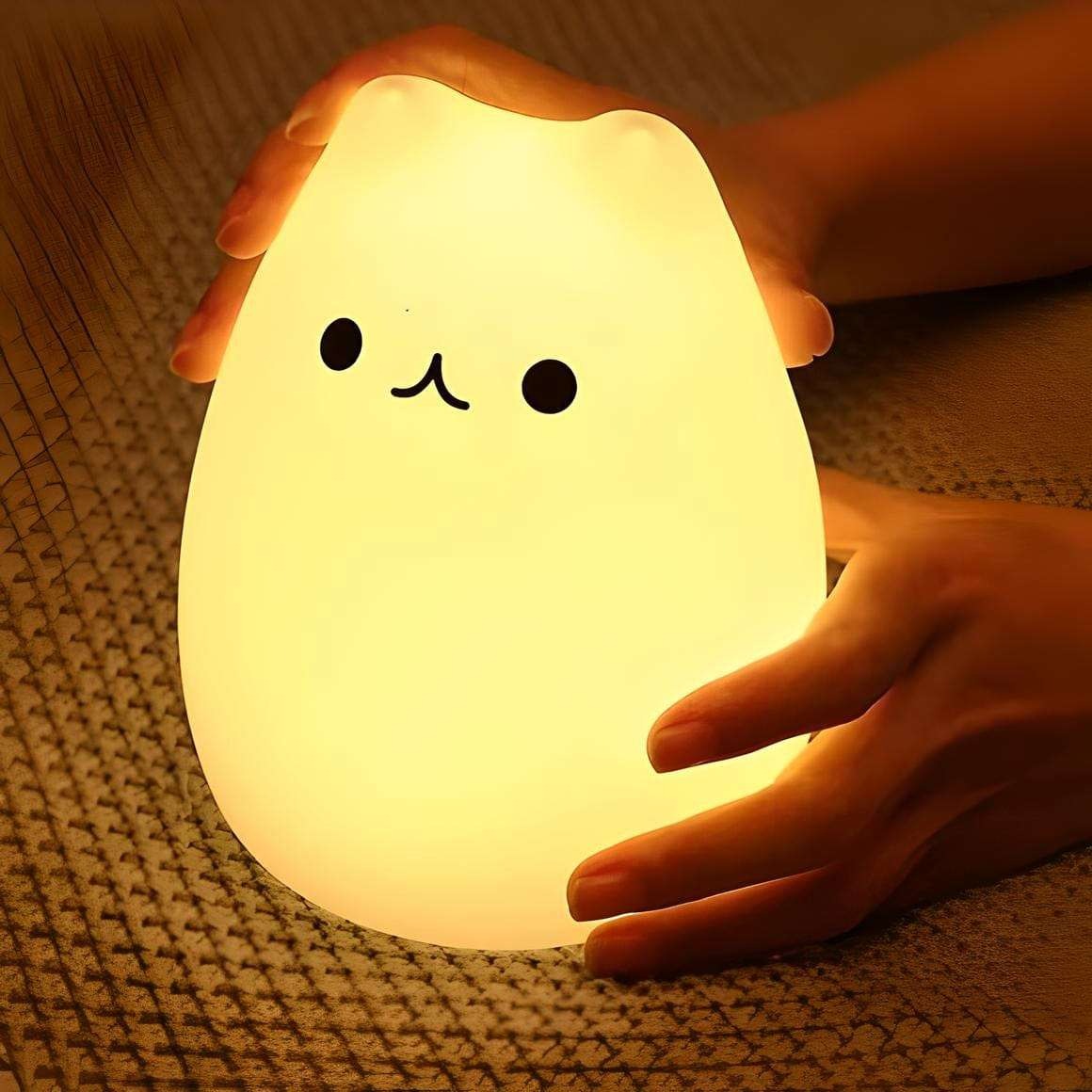 veilleuse de chevet chaton silicone doux