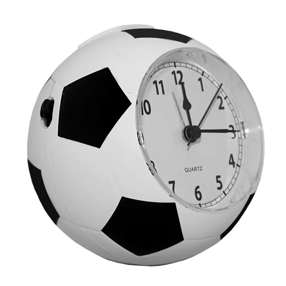 Réveil enfant en forme de ballon de foot noir et blanc silencieux - Rituel Dodo.