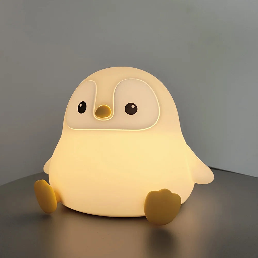 design intuitif veilleuse pingouin