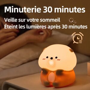 veilleuse loutre bebe avec minuterie 30 minutes arret automatique