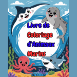 Illustration de couverture du livre de coloriage d'animaux marins pour enfants de Rituel Dodo.