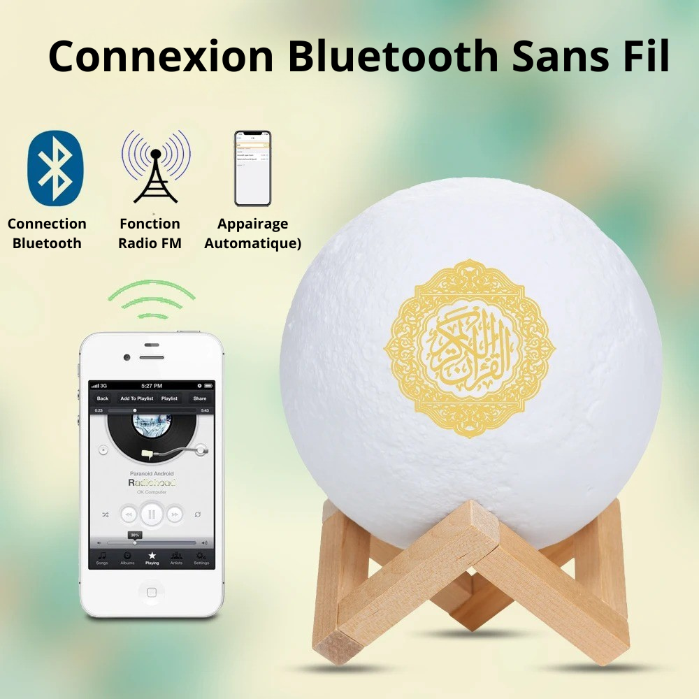 Veilleuse Coranique Lune & Galaxie 3D – Haut-Parleur Bluetooth & Application – Image 5
