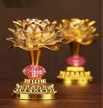 Lampe Fleur de Lotus Éternelle LED – Veilleuse Zen & Méditation sur Socle Doré