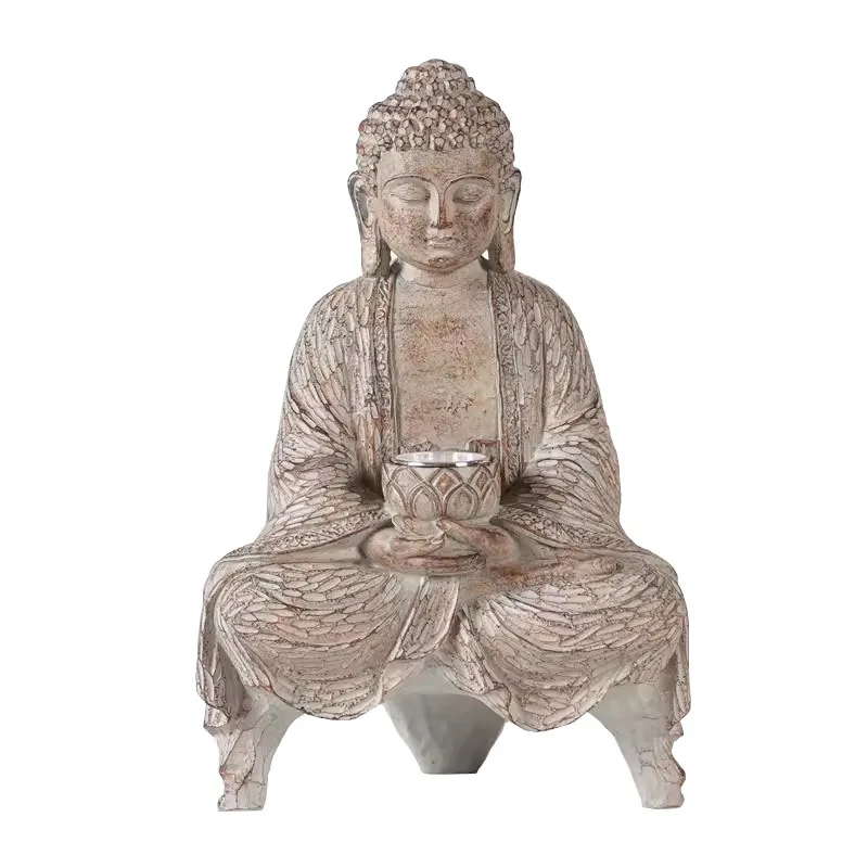 Statue Bouddha Lumineuse Solaire – Sculpture D'ambiance Zen d'Intérieur & Jardin (40 cm) – Image 10