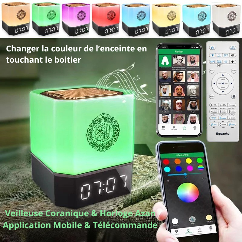 Veilleuse Coranique Haut-Parleur Bluetooth – Veilleuse Tactile Multicolore & Application – Image 3