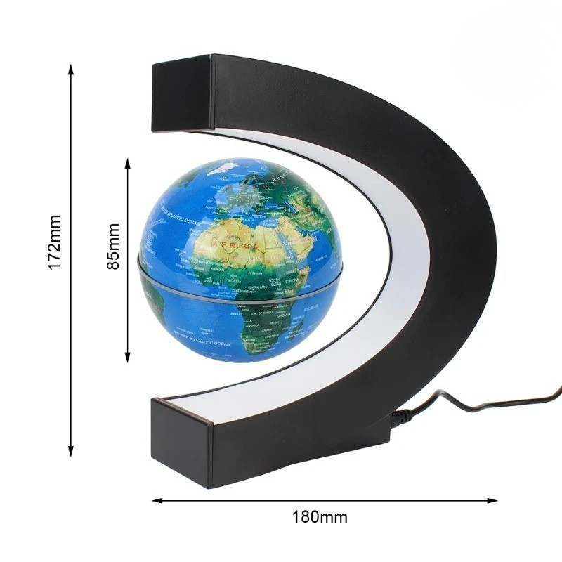 Globe Terrestre en Lévitation Magnétique C-Shape – Veilleuse LED Futuriste – Image 5